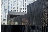 Douglas brossé et huilé "NoirDeLune" (NoirDeBois). Restaurant de l'Ilot Croiset, Paris. Le Penhuel & Associés. - Crédit photo : D.R. -