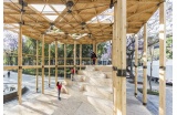 Exemple de pavillon temporaire en bois : "House of switzerland" à Mexico, installé pour les 70 ans de relations diplomatiques entre la Suisse et le Mexique - Dellekamp - Crédit photo : PEREZNIETO Sandra