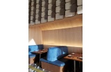 Panneaux Obersound Chair de poule au restaurant Fish du MGM National Harbor, Washington DC (USA) - Architecte d'intérieur : Juli Capella - Crédit photo : D.R. -