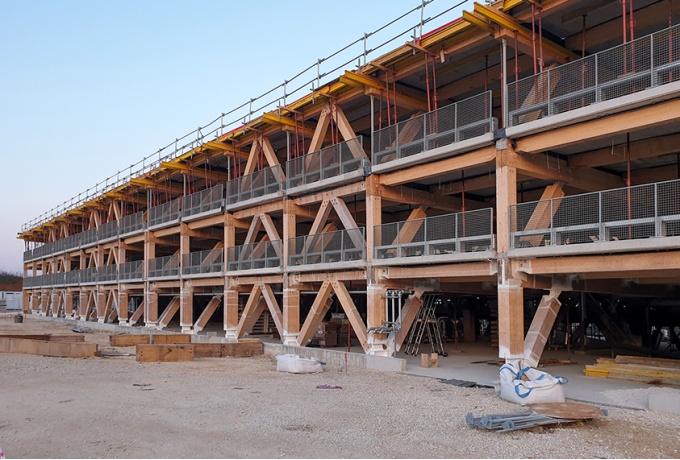 Avancement du chantier en avril 2021<br/> Crédit photo : Graam architecture -
